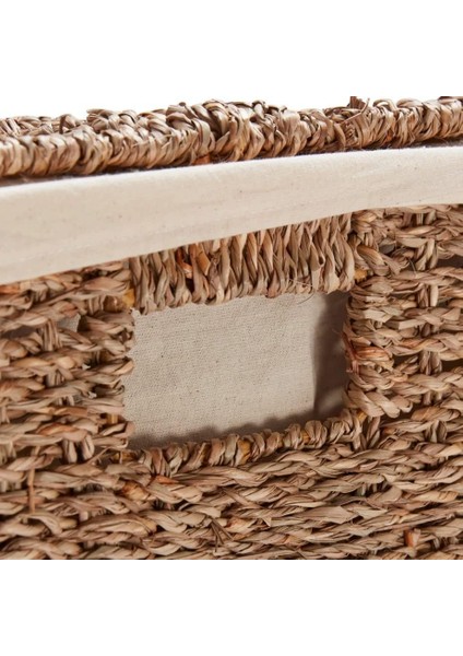 Seagrass Astarlı Hasır Kapaklı Çamaşır Sepeti/el Dokuma Saklama Sepeti 40X30X60CM fiyatları