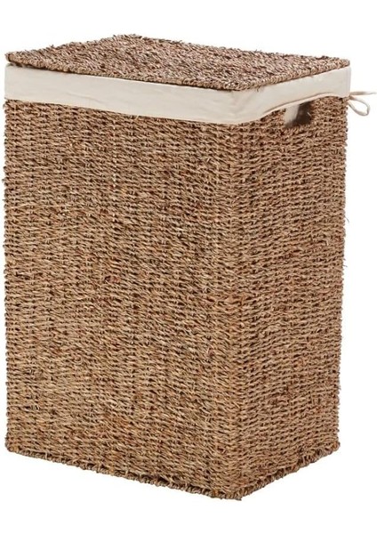 Seagrass Astarlı Hasır Kapaklı Çamaşır Sepeti/el Dokuma Saklama Sepeti 40X30X60CM modelleri