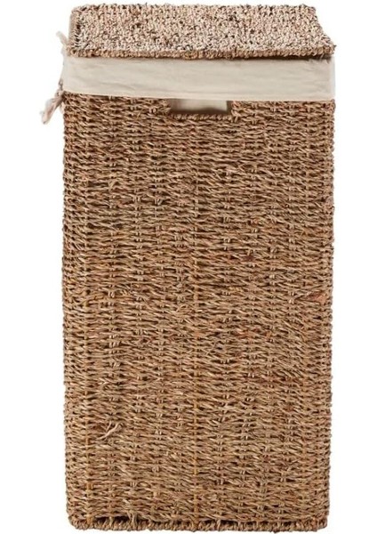 Seagrass Astarlı Hasır Kapaklı Çamaşır Sepeti/el Dokuma Saklama Sepeti 40X30X60CM fırsatları
