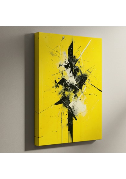 Soyut Ekspresyonist Siyah Sarı Enerji Tablosu