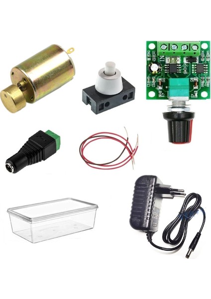 Kutulu 3 In 1 Titreşim Motoru Hız Kontrol Deney Seti (3 Devre) - Öğrenci Elektrik Devresi