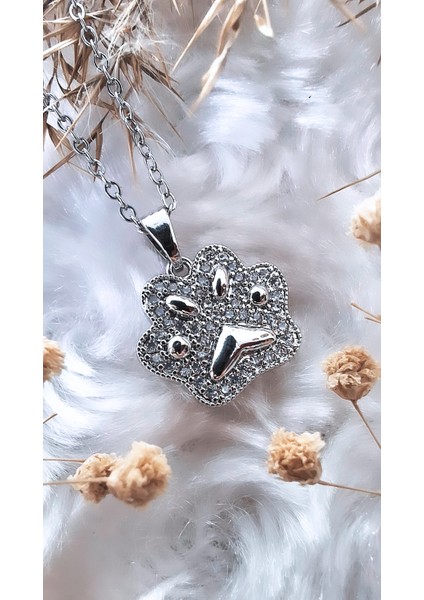 Pati Figürlü Zirkon Taşlı Çelik Kolye