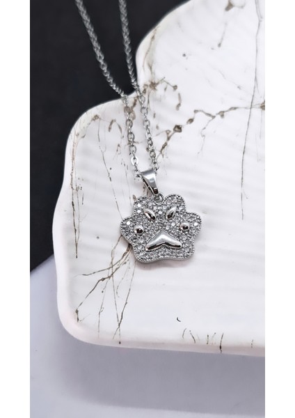 Pati Figürlü Zirkon Taşlı Çelik Kolye modelleri