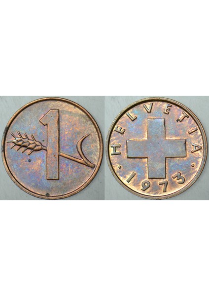 Isviçre 1 Rappen 1973.