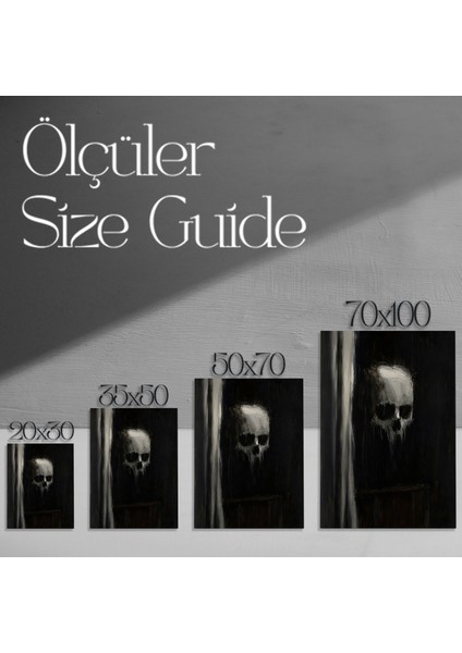 Karanlık Sanat Akımı Soyut Kafatası Tablosu modelleri