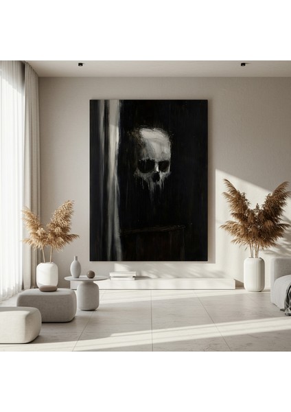 Karanlık Sanat Akımı Soyut Kafatası Tablosu fırsatları
