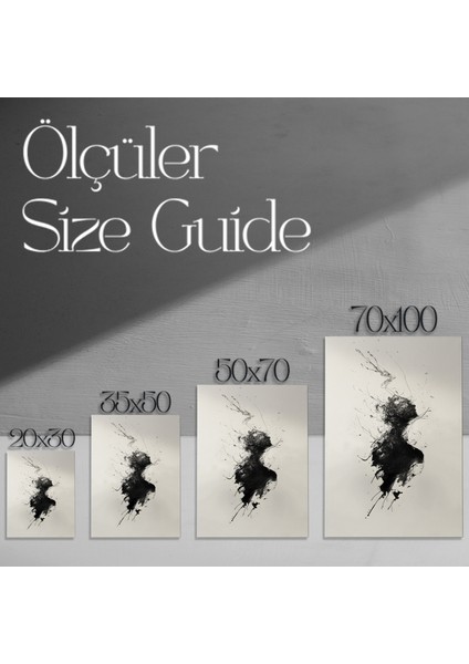 Soyut Siyah Mürekkep Sanatı Tablosu modelleri