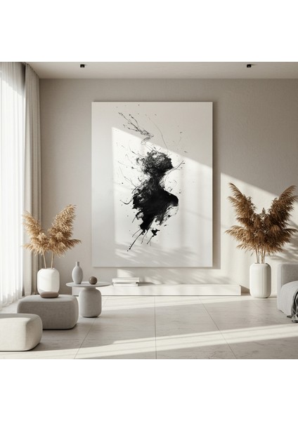 Soyut Siyah Mürekkep Sanatı Tablosu fırsatları
