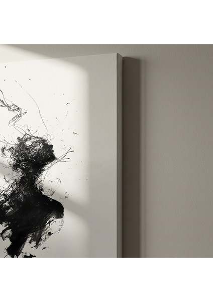 Soyut Siyah Mürekkep Sanatı Tablosu indirimleri