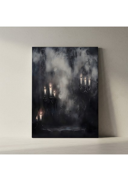 Karanlık Romantizm Mumlar Soyut Tablosu fiyatları