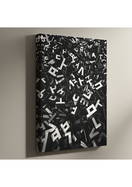 Soyut Harf Yığını Soyut Sanat Tablosu