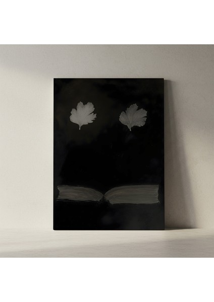 Karanlık Akademik Tarzında Bitki Baskısı Soyut Sanat Tablosu fiyatları