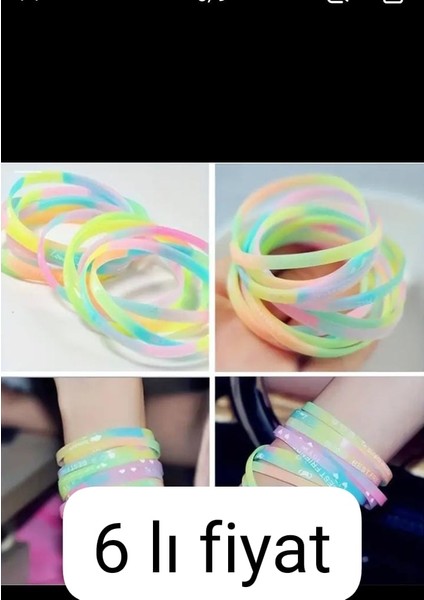 Karanlıkta Parlayan 6 Adet Bileklik Ingiliz Harfli fiyatları