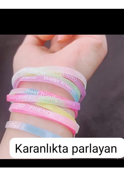 Karanlıkta Parlayan 6 Adet Bileklik Ingiliz Harfli fırsatları