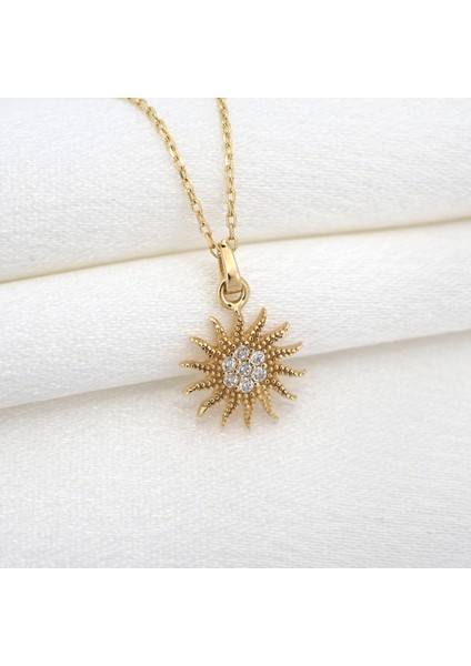 Minimalist Güneş Kolye 14 Ayar