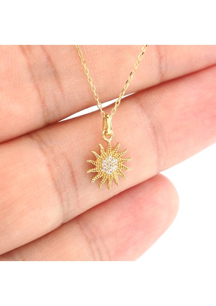 Minimalist Güneş Kolye 14 Ayar modelleri