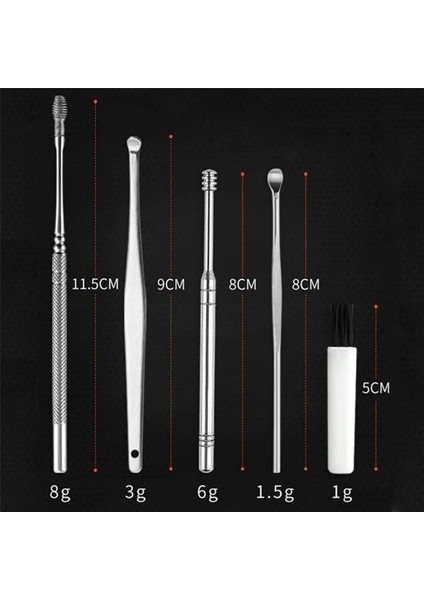 Buffer® 6 Parça Paslanmaz Çelik Kulak Balmumu Toplayıcı Çıkarıcı Temizleyici Bakımı Çubuk Seti modelleri