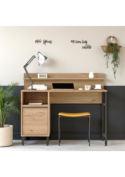 Genç Çalışma Masası Raflı Dolaplı 120x60cm Metal Ayaklı Sepet fiyatları