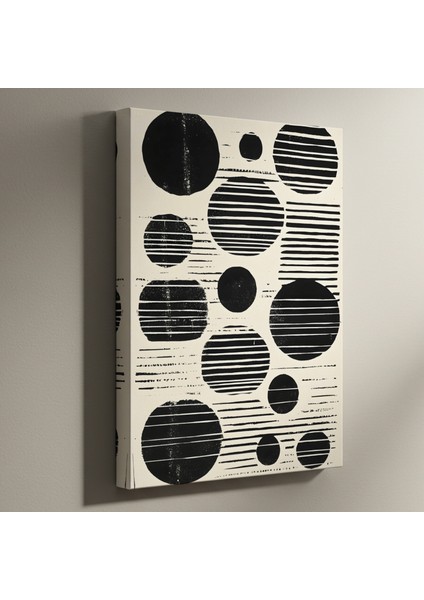 Soyut Geometrik Çizgiler ve Daireler Tablosu