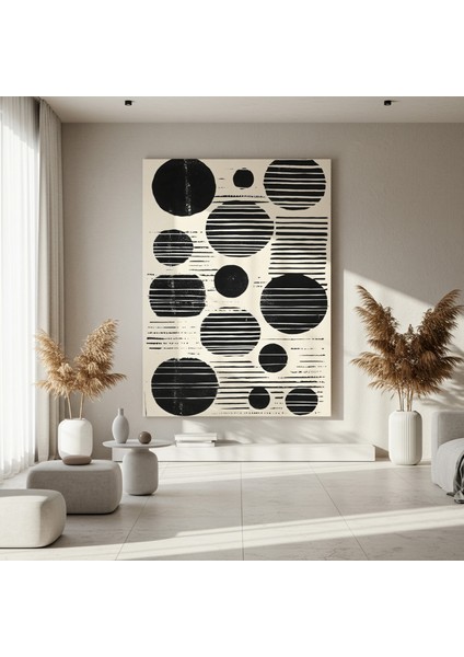 Soyut Geometrik Çizgiler ve Daireler Tablosu fırsatları