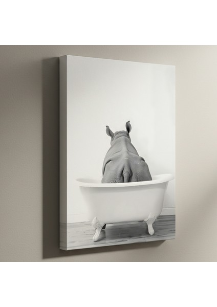 Rhinoceros Banyoda Soyut Sanat Tablosu