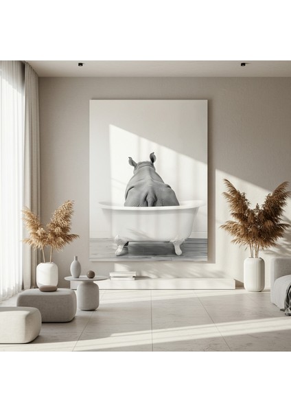 Rhinoceros Banyoda Soyut Sanat Tablosu fırsatları