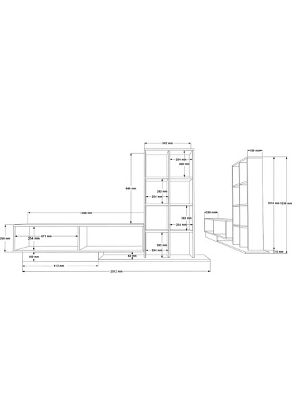 Tv Ünitesi Kapaklı Kitaplık Raflı Beyaz fırsatları