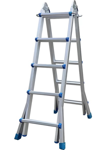 Alüminyum 510 cm Mini Dev Katlanır Uzayan Merdiven (A & I Tipi) | Ev Inşaat Depo Merdiveni