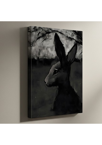 karanlık tavşan portresi tablosu