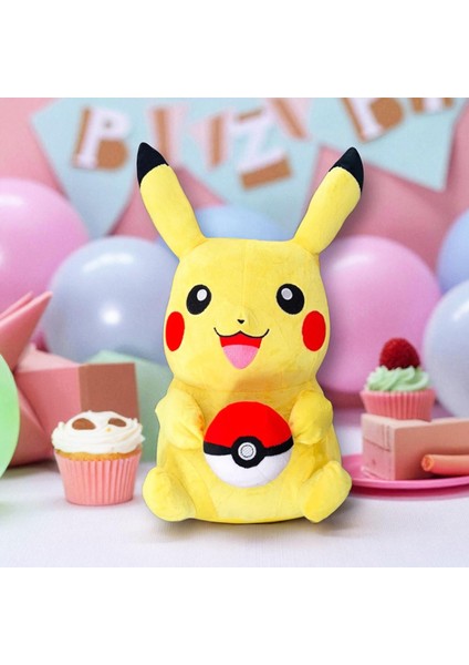 Pokemon Pikachu Peluş Oyuncak 40 cm Büyük Boy Poketoplu Yumuşak Kadife Peluş Oyun & Uyku Arkadaşı