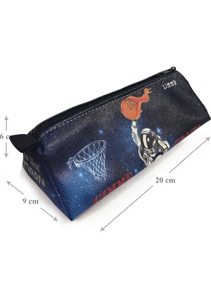 Kalem Kutusu Basketbolcu Astronot Space Üçgen Kalemkutu Jumbo Vegan Deri Kalemlik fırsatları