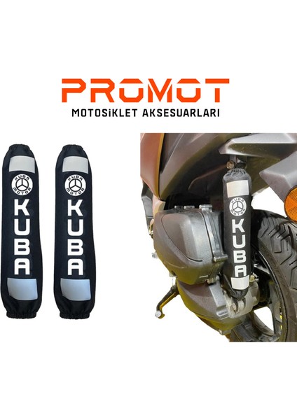 Kuba Easy Pro Beyaz Amortisör Kılıfı Reflektörlü