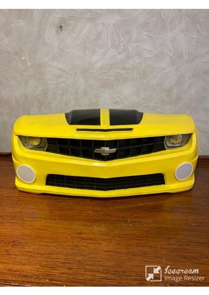 Işıklı Raflı Camaro Duvar Objesi Araba Sarı Siyah