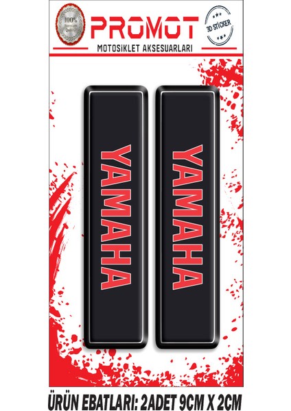 Yamaha Ön Maşa 3D Kabartmalı 2'li Damla Sticker 01