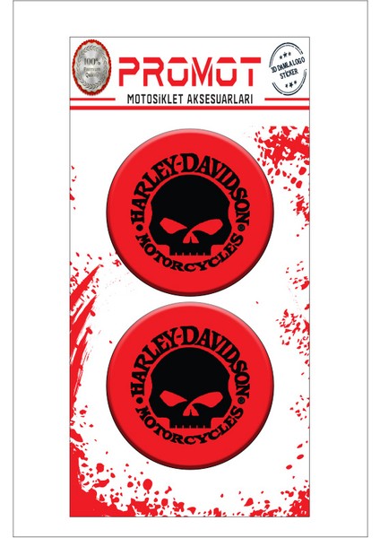 Harley Davıdson 3D Kabartmalı Damla Sticker 5CMX5CM 01