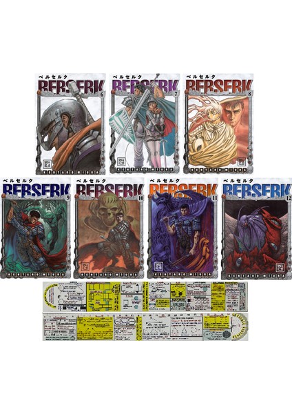 Berserk 6-7-8-9-10-11-12. Ciltler Manga Seti + Mat. Öğreten Cetvel