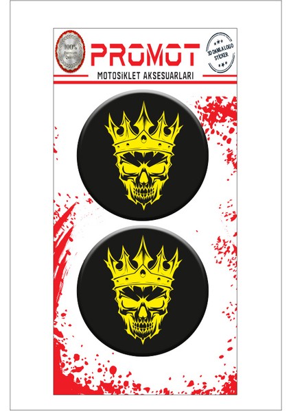 Kuru Kafa 3D Kabartmalı Damla Logo Sticker 5cm 02