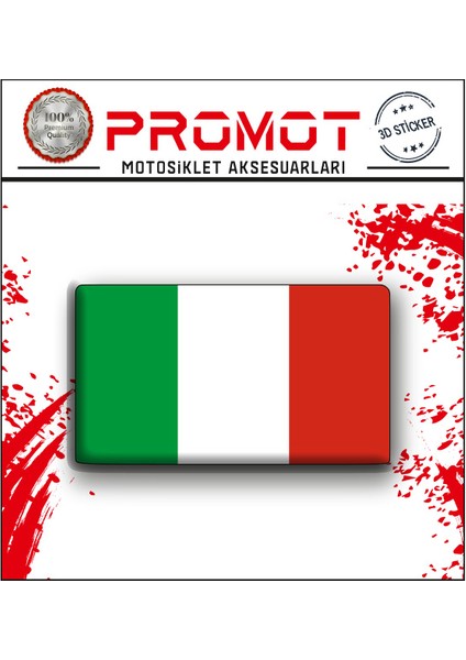 Italy 3D Damla Logo Sticker 7X4CM 1