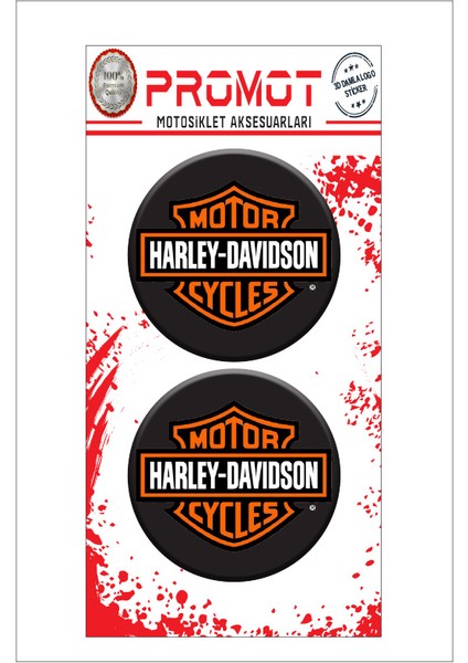 Harley Davıdson 3D Kabartmalı Damla Sticker 5CMX5CM 04