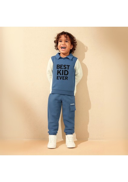 Erkek Çocuk Takım Eşofman Takımı Sweat & Kargo Cepli Alt 2'li Spor Set Mevsimlik 4-8 Yaş