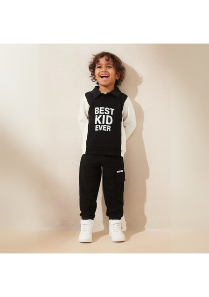 Erkek Çocuk Takım Eşofman Takımı Sweat & Kargo Cepli Alt 2'li Spor Set Mevsimlik 4-8 Yaş