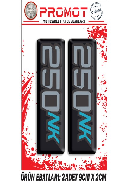 Cfmoto Nk 250 Ön Maşa 3D Kabartmalı 2'li Damla Sticker 04