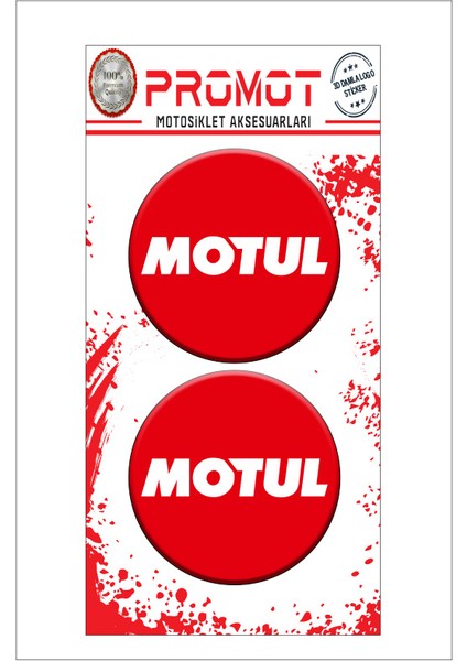 Motul 3D Kabartmalı Damla Logo Sticker 5cm 02