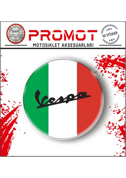 Vespa 3D Damla Logo Sticker 5cm 1
