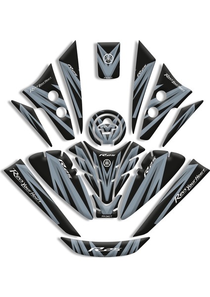 Motosıklet Tank Pad Yamaha R25 Full Set (2019/2024) Uyumlu 10