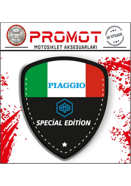 Piaggio Motosıklet Aksesuar 3D Damla Logo Sticker 1