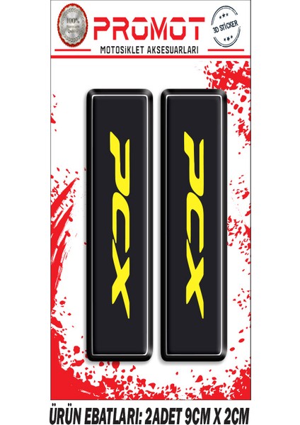 Pcx 125-150 Ön Maşa 3D Kabartmalı 2'li Damla Sticker 5