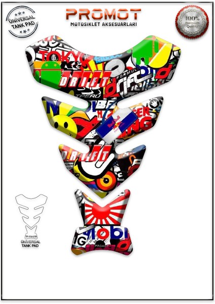 Motosıklet Tank Pad Her Motora Uyumlu Tank Pad 078