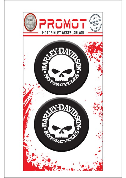 Harley Davıdson 3D Kabartmalı Damla Sticker 5CMX5CM 03