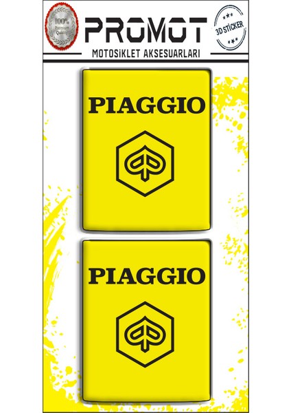 Piaggio Motosıklet Aksesuar 3D Damla Logo Sticker 1